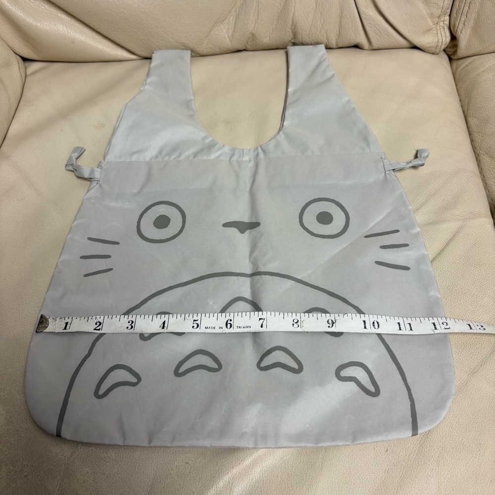TOTORO Small Gray Drawstring Tote Bag Water Repellent Ensky Studio Ghibli Japan - Picture 4 of 8
